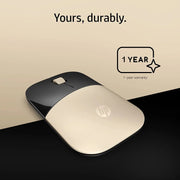 HP Z3700 2.4GHz Wireless USB Optical Mouse 1200DPI 16M Of Battery Life-Modern Gold(Open Box) HP
