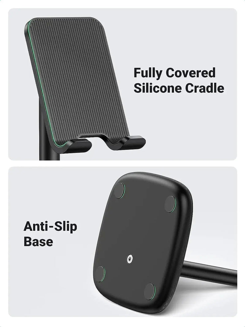 UGREEN Height Adjustable Desk Phone Holder iPhone 13 Pro Max 12 11 SE Galaxy S22 S21 All Phone Stand Universal Black (80194) Ugreen