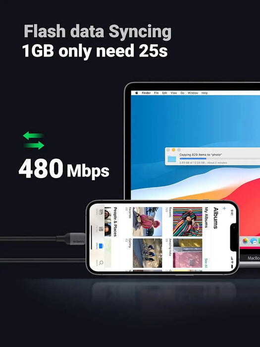 UGREEN USB C to Lightning Cable 1M MFi Certified PD 20W iPhone 13 Pro 12 11 X 8 iPad AirPods MacBook Fast Charge (20304) Ugreen
