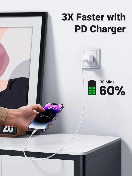 UGREEN USB-C to Lightning Cable 1M MFi-Certified PD Charging Rubber Shell iPhone Xs Max XR X 8 iPad Pro Air MacBook (10493)