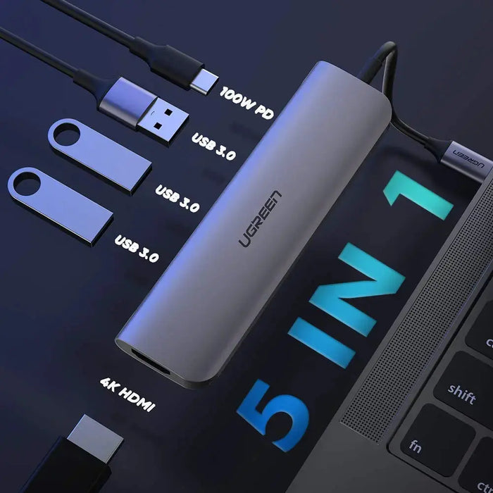 UGREEN USB Type C 3.1 Hub 4K HDMI 3 USB 3.0 Port MacBook Pro Dell XPS HP Spectre Lenovo Yoga Chromebook Galaxy S9 (50209) Ugreen