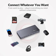 AV Access KD-S03 12-in-1 USB-C Docking Station – Triple Monitor Dock with 4K Display, 10Gbps Data, 100W Charging & Ethernet