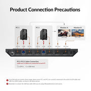AV Access 8KSW21DP-DM 8K DisplayPort KVM Switch for Two Computers, Supports Dual Monitors & 144hz/165hz/240hz High Refresh Rate Gaming AV Access