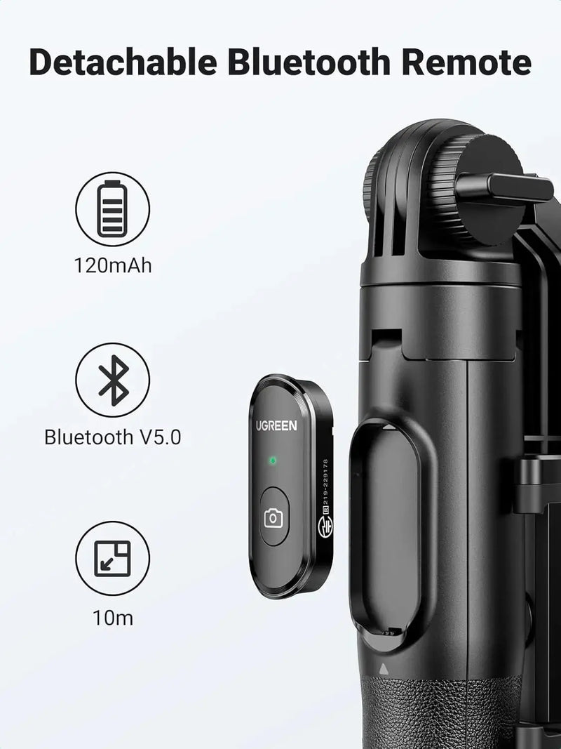 UGREEN Bluetooth Selfie Stick 3-in-1 Tripod Extendable Monopod Wireless Remote Control iPhone 14 13 12 Phone Camera 15062 Ugreen