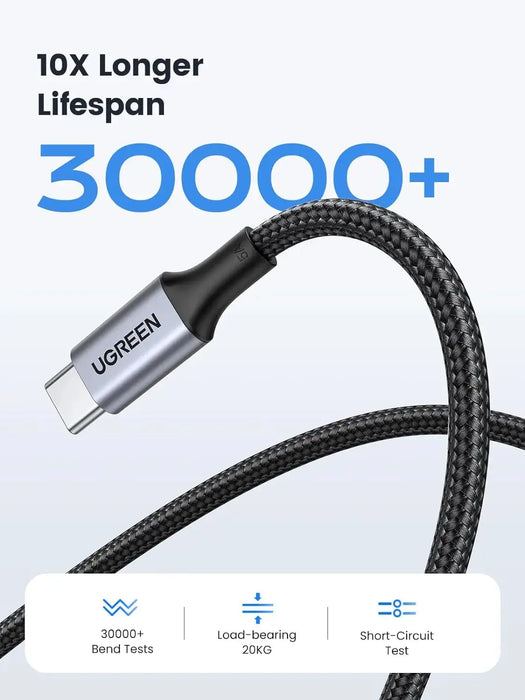 UGREEN USB C to USB C Cable 2M 100W Power Delivery Fast Charging USB 2.0 Type-C MacBook iPad Samsung Galaxy Pixel (70429) Ugreen