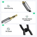 GREEN 20cm 3.5mm Male to Female Dual Headphone Splitter Aux Extension Cable Braided Audio Stereo Jack Share 10532 Ugreen
