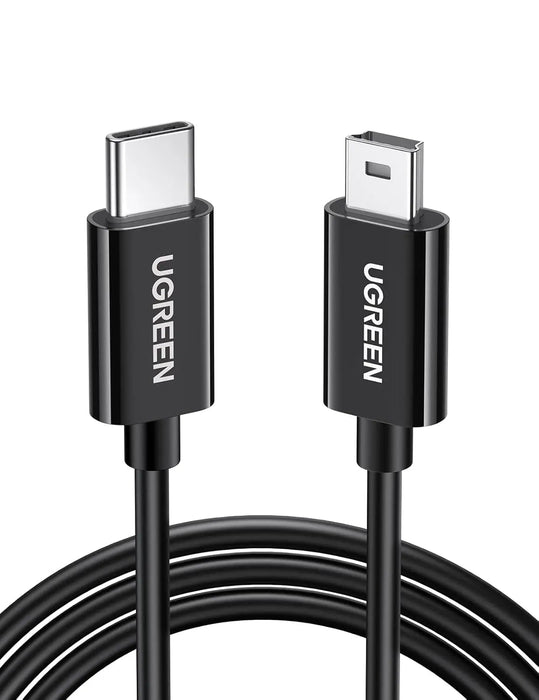 UGREEN USB C to Mini USB Cable 1M Male to Male Digital Camera MP3 Player Mini B USB Device Connector Type-C Cable (50445)