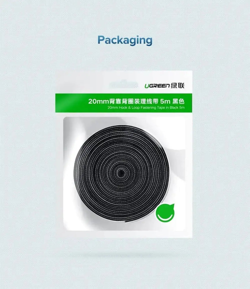 UGREEN 5M Cable Management Sleeve Nylon Cable Winder Wire Organizer Flexible Cuttable Cord Protector TV Computer Office Black 40356 Ugreen