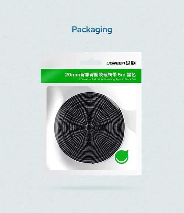 UGREEN 5M Cable Management Sleeve Nylon Cable Winder Wire Organizer Flexible Cuttable Cord Protector TV Computer Office Black 40356
