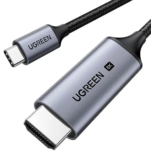 UGREEN 1M USB C to HDMI 2.1 Cable 8K@60Hz 4K@240/144/120Hz Type C Thunderbolt 4 HDMI HDR Lead Compatible with MacBook iMac Mac Mini iPad Pro iPhone 17 16 Galaxy Tab 10 S25 Surface XPS Pixel 10(35596) TeckPot