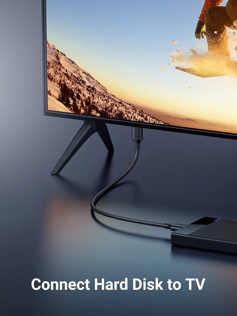 UGREEN 10841 1m USB 3.0 A to micro-B cable, 5Gbps, connects a hard disk to a TV