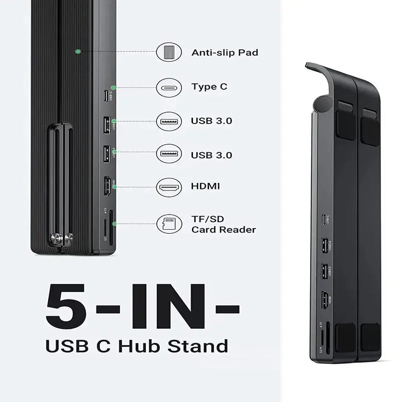 UGREEN USB C Laptop Docking Station 4 Level Adjustable Foldable Portable Desktop Stand Ergonomic Laptop Riser (80551) Ugreen