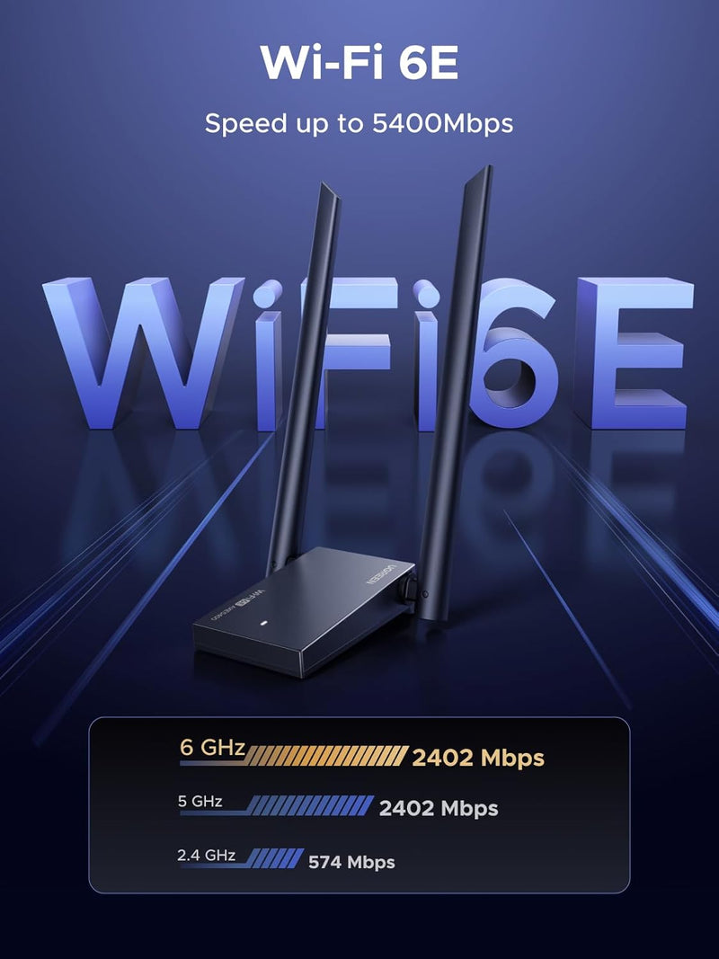 UGREEN CM787 75917 AXE5400 tri-band Wi-Fi 6E USB adapter Wi-Fi 6E speed