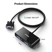 UGREEN VGA Splitter 1 In 2 Out Full HD 1080p Video Duplicator 1 VGA Input 2 VGA Outputs Monitor Projector HDTV PC Laptop 20918 Ugreen