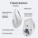 UGREEN Ergonomic 5 Button Silent 2.4G Wireless Bluetooth 5.0 Optical Mouse USB Receiver 4000 DPI MacBook PC White (15805) Ugreen