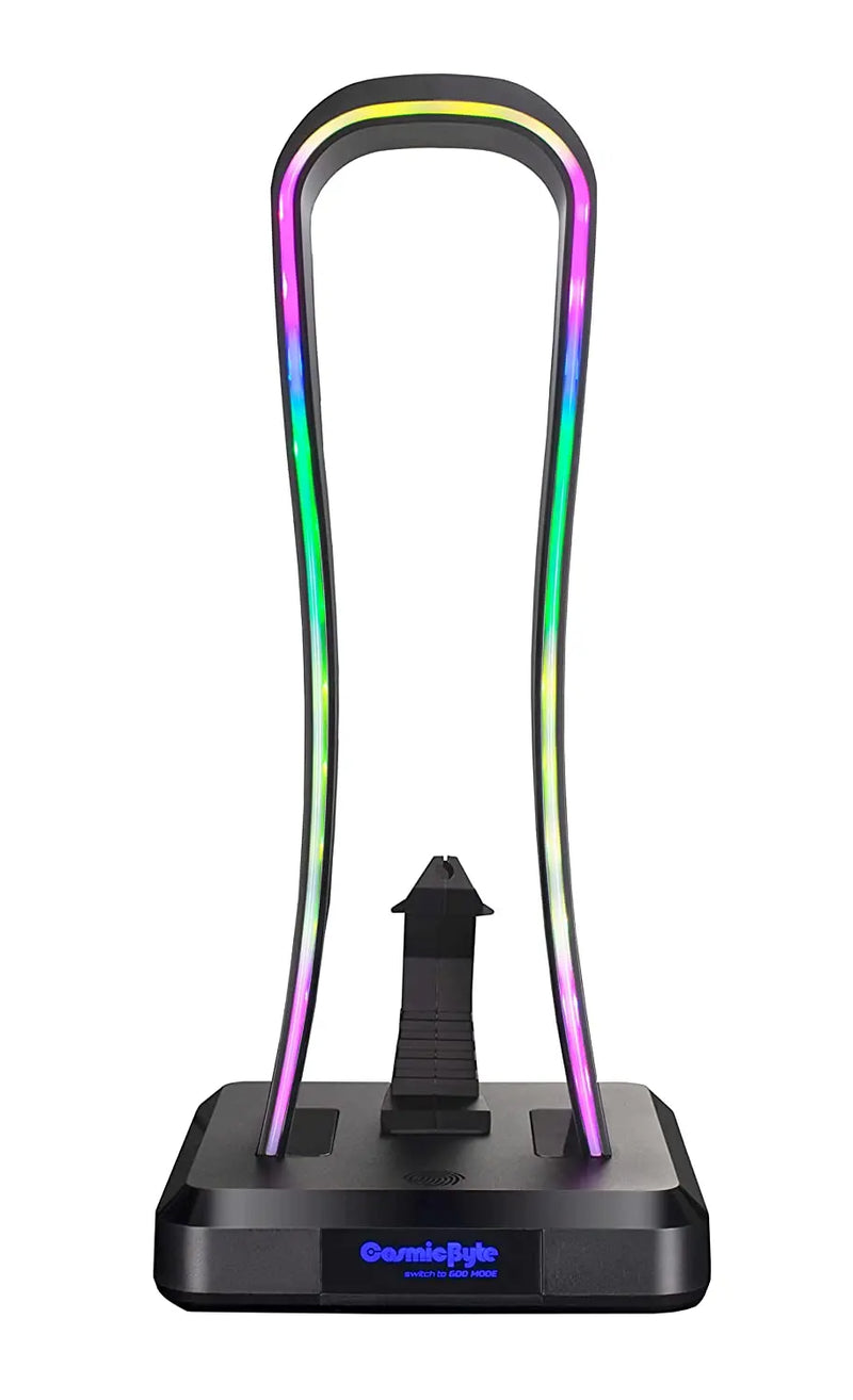 Cosmic Byte Vulcan RGB Headphone Stand With Mouse Bungee & 4 Port USB 2.0 HUB (Open Box) Cosmic Byte