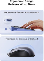 UGREEN 85513 Bluetooth keyboard and mouse combo ergonomic design relieves wrist strain