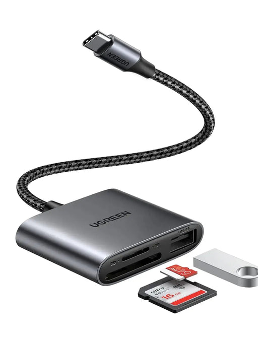 UGREEN USB-C Card Reader 3-in-1 SD TF Memory Adapter USB 2.0 Port 2TB MacBook iPad Pro Galaxy Chromebook (80798) Ugreen