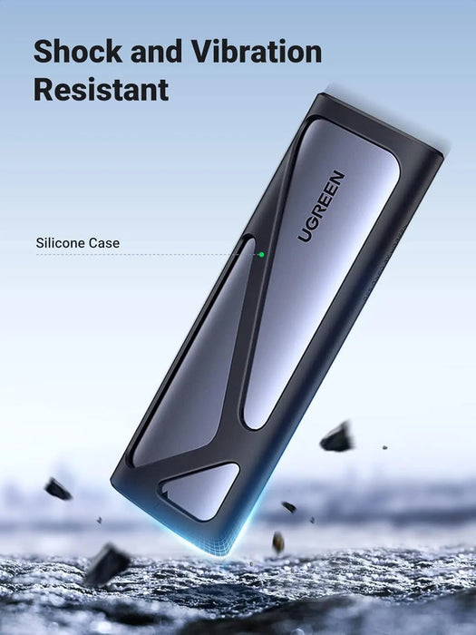 UGREEN 512GB M.2 NVMe Portable External SSD, Up to 1000MB/s Read Write, USB C 3.2 Gen 2 10Gbps, Thunderbolt 3 Compatible, High-Speed Solid State Drive for Laptop, PC, MacBook, iPad, Smartphones (90264/512)