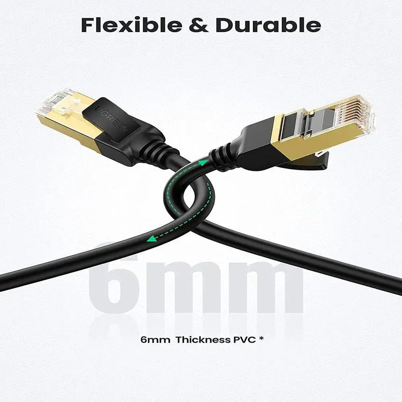 UGREEN Cat 7 Ethernet Cable 2M F/FTP Ultra Durable Shielded LAN 10Gbps 600MHz S/STP Molded Stranded Copper (11269) Ugreen