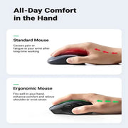 UGREEN Ergonomic 5-Level 6 Button Silent 2.4G Wireless Optical Mouse Nano Receiver 4000 DPI PC Laptop Gaming Black (90545) Ugreen