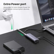 UGREEN USB-C Hub 4-in-1 3x USB 3.0 Gigabit Ethernet MacBook Windows Compatible Type-C Adapter Network LAN Port Hub (60718) Ugreen