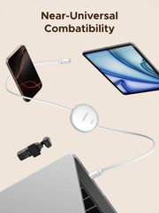 UGREEN Nexode 1m 100W Retractable USB-C to USB-C PD Fast Charging Cable | Adjustable Length Cable with Power Delivery & Data Sync for Phones, Laptops & Tablets( 95673 ) TeckPot