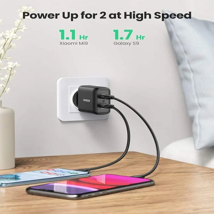 UGREEN 36W 2 Port USB Charger (EU), QC 3.0 Charging Compatible with Galaxy S10e S10 S9 S8 A51 A50 A40 A20e M20, Sony Xperia 10, Redmi Note8 Pro, Huawei P30 lite etc. (10216) Ugreen
