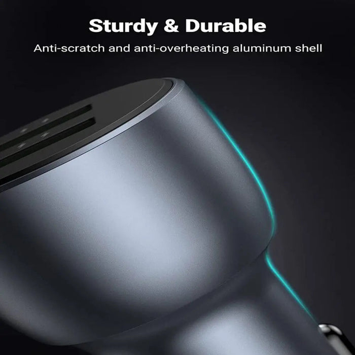 UGREEN 36W QC3.0 Dual USB Car Charger Fast Charging Aluminum Adapter iPhone 14/13/12/11 Galaxy S22/S21/S20 Pixel (10144)