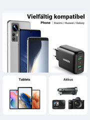 UGREEN 36W 2-Port USB Charger QC 3.0 Fast Charging Galaxy S10 S9 S8 A51 A50 Sony Xperia Redmi Note8 Huawei P30 (10216) Ugreen