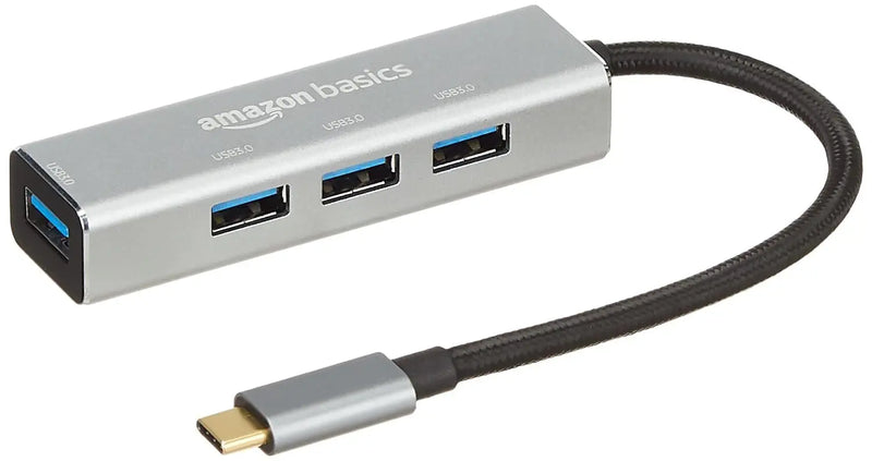 Amazon Basics 4 Port Superspeed USB 3.0 Hub-Grey(Open Box) Amazon Basics