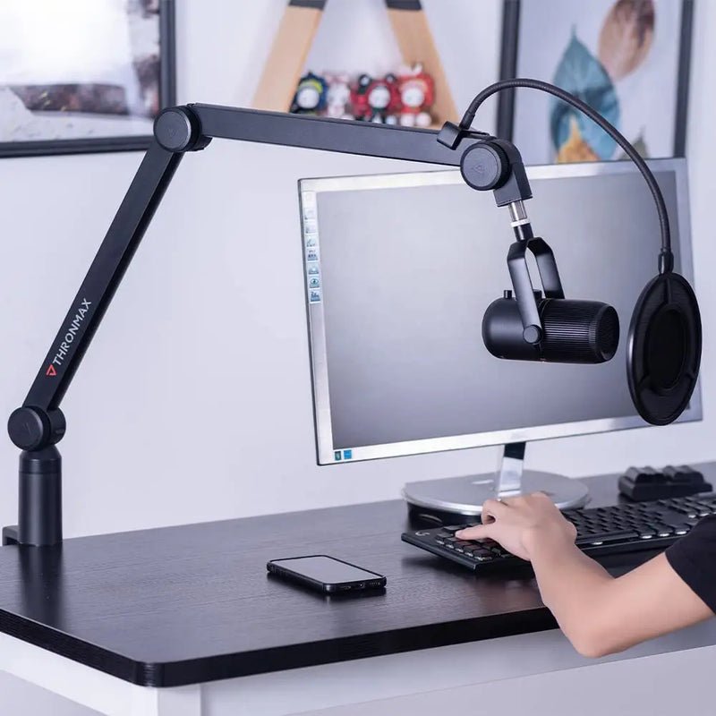 Thronmax Caster Microphone Boom Arm With Internal USB Cable (S1) Thronmax