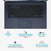 ASUS Expertbook B1402CBA-NK1460, 14" FHD, i3-1215U, 8GB RAM, 512GB SSD, Wi-Fi 6, USB-C, TPM, MIL-STD 810H, DOS – Star Black Asus