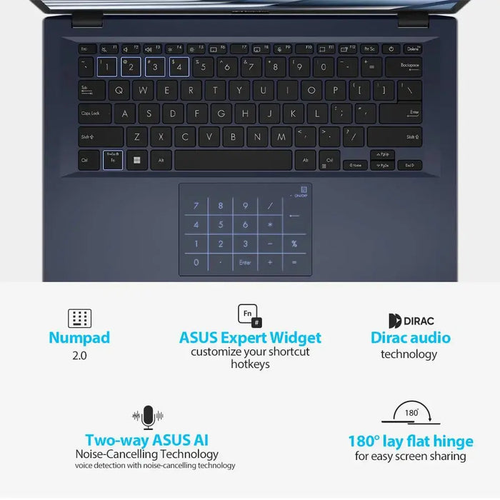 ASUS Expertbook B1402CBA-NK1460, 14" FHD, i3-1215U, 8GB RAM, 512GB SSD, Wi-Fi 6, USB-C, TPM, MIL-STD 810H, DOS – Star Black Asus