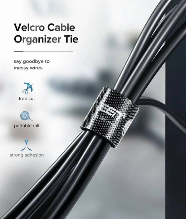 UGREEN 5M Cable Management Sleeve Nylon Cable Winder Wire Organizer Flexible Cuttable Cord Protector TV Computer Office Black 40356