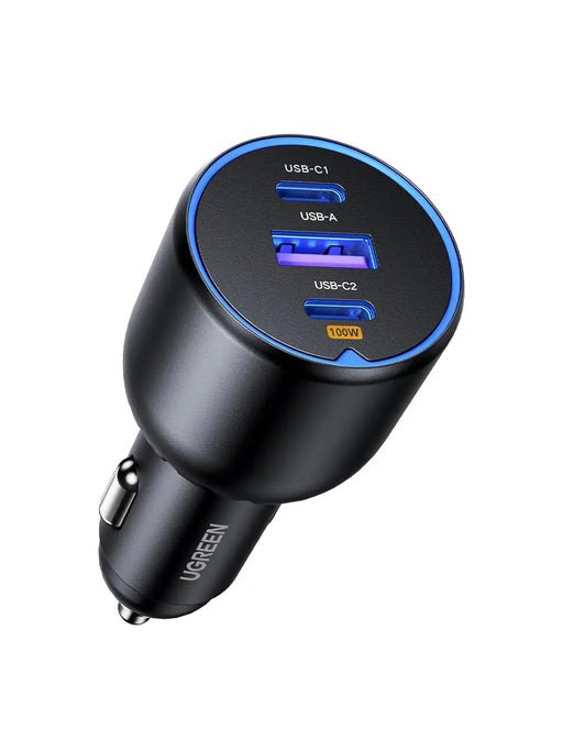 UGREEN 90413 130W USB C Car Charger, 3 Port Car Charger Type C PD3.0/QC4.0/PPS, Car USB Charger with LED Light, Compatible with MacBook, iPad, iPhone 15/14/13, Galaxy S23/S22/S21 Ultra Ugreen