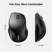 UGREEN Ergonomic Silent 2.4GHz Wireless Bluetooth 5.0 Optical Mouse USB Receiver 4000 DPI Mac PC Laptop Tablet (90395) Ugreen