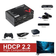 AV Access 4KSW41-H2 4K HDMI 2.0 Switch 4 In 1 Out, IR Remote, HDR, Dolby Vision, HDCP2.2 AV Access