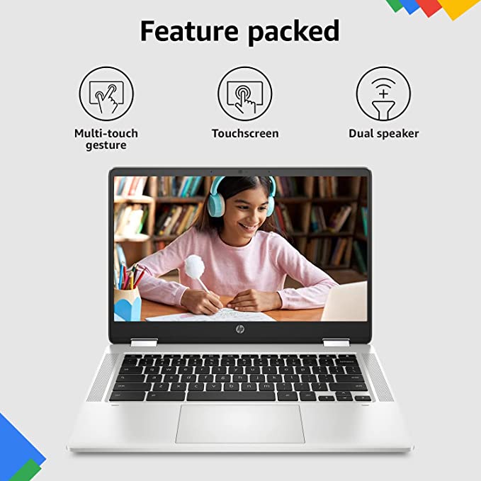 HP Chromebook X360 Intel Celeron N4020 14"FHD Touchscreen Laptop(4GB/64GB eMMC/Chrome OS/Intel UHD Graphics/silver),14a-ca0506TU