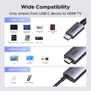 UGREEN USB-C to HDMI 8K Cable with 140W Charging, 2m - image 7