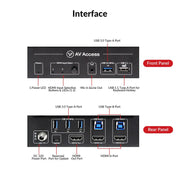 AV Access 8KSW21-KVM High-End 2×1 8K KVM Switch w/ HDMI 2.1 & USB 3.0 Hub, Supports 10K@120hz, 8K@120hz, 1080P@240hz & 2560×1440@144hz, Ideal for Gaming AV Access