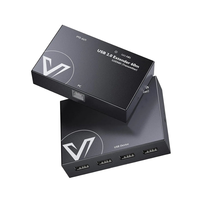 AV Access U2EX60 New USB Extender over Cat5e/6/6a/7 Cable w/ PoC, up to 60m/196ft, Ideal for Home Office, Gaming & Surveillance AV Access