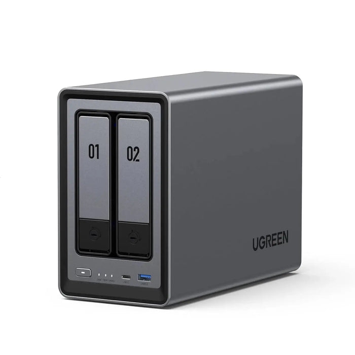UGREEN DXP2800 Network Attached Storage 2-Bay SATA Intel X86 12th Gen N Series 4 Core 8GB DDR5 2.5GbE 32GB eMMC (25369) Ugreen