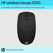 HP X200 2.4GHz Wireless Optical Mouse 1600Dpi 18M Of Battery Life 3Y Warranty-Black(Open Box) HP