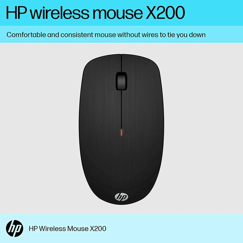 HP X200 2.4GHz Wireless Optical Mouse 1600Dpi 18M Of Battery Life 3Y Warranty-Black(Open Box) HP
