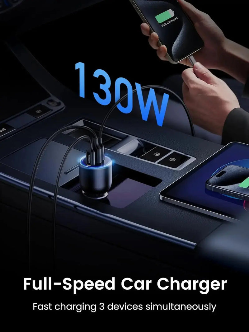 UGREEN 130W USB-C Car Charger PD 100W 30W Type-C Car Charging Adapter iPhone 15 Pro Max iPad MacBook Fast Charging 90413 Ugreen