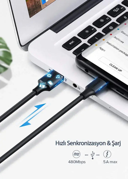 UGREEN USB A 2.0 to USB C Cable 2M Nickel Plated Fast Charging Data Sync Samsung Galaxy Xiaomi OnePlus Pixel iPad (60123) Ugreen