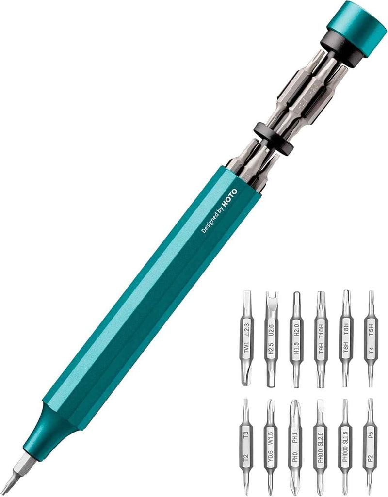 HOTO 24 in 1 Multi Bit Mini Screwdriver Set Magnetic, Manual Precision Screwdriver Set, EDC Pen Screwdriver for Eyeglasses, Electronics, Watches, Phones, Laptops, Cameras