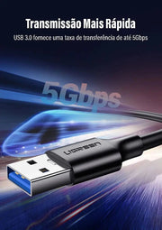 UGREEN USB 3.0 Cable 1.5M A Male to USB C Male Fast Charging Data Transfer 5Gbps Nickel Plated MacBook iPad Galaxy (20883) Ugreen