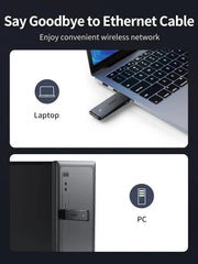 UGREEN AC1300 Dual Band WiFi Adapter USB 3.0 Wireless Network Dongle 5GHz 2.4GHz Desktop PC Laptop Windows Mac 50340 Ugreen